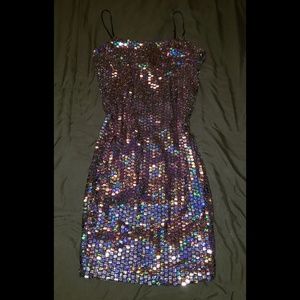 Holographic mini dress